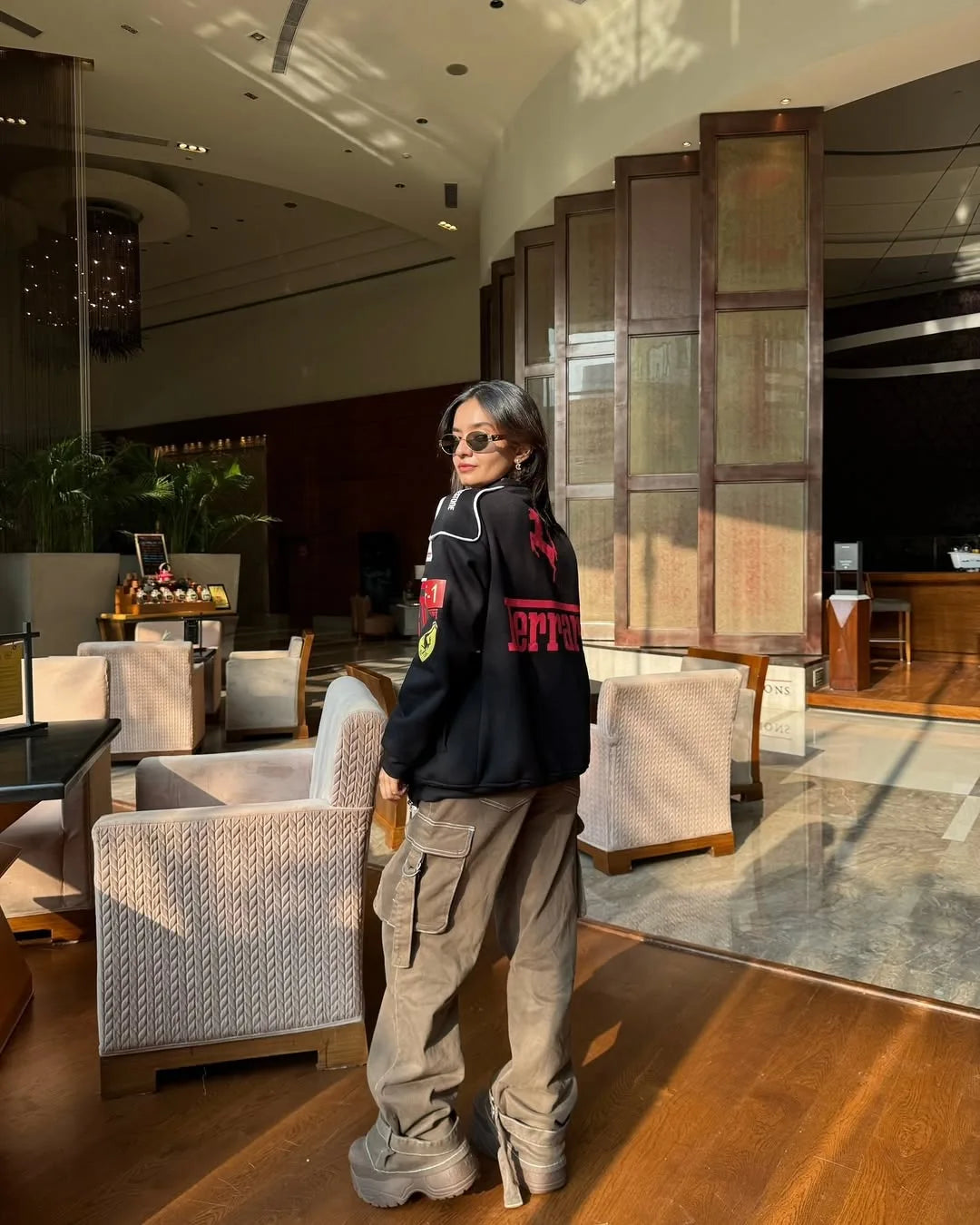 Black Ferrari F1 Vintage Racer Jacket | Classic Racing Style