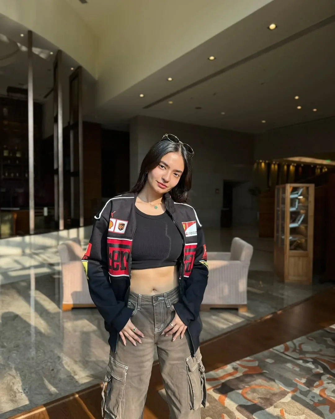 Black Ferrari F1 Vintage Racer Jacket | Classic Racing Style