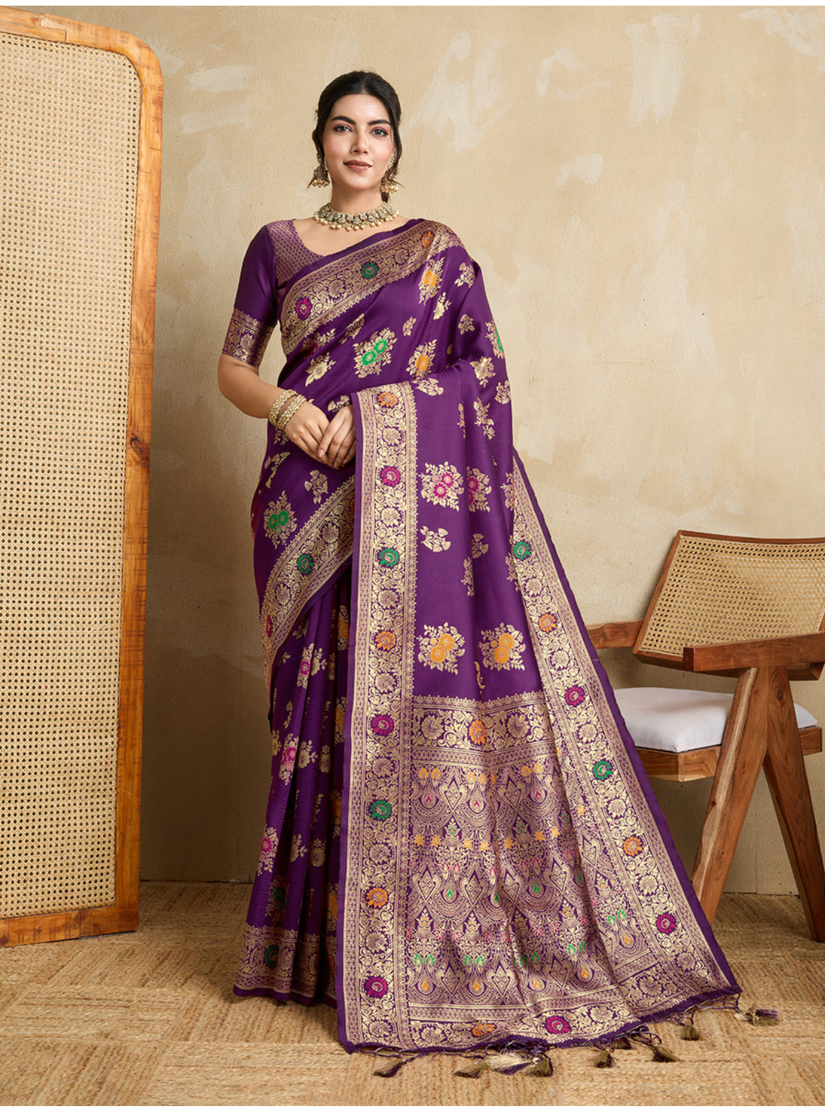 Woven, Embellished, Self Design Banarasi Pure Silk Saree