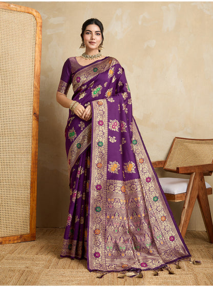 Woven, Embellished, Self Design Banarasi Pure Silk Saree