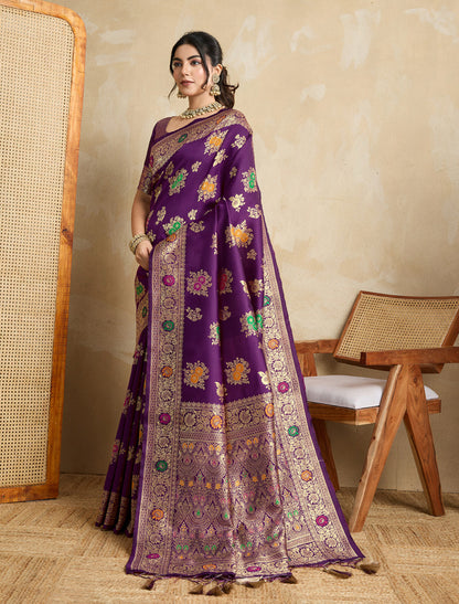 Woven, Embellished, Self Design Banarasi Pure Silk Saree