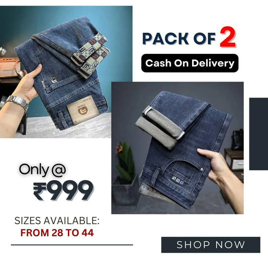 Souled Store Denim Slate : Blue Slim Fit Mens Jeans (Pack of 2)