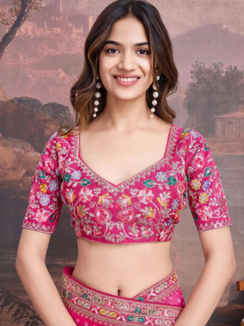 Embroidered Saree With Blouse
